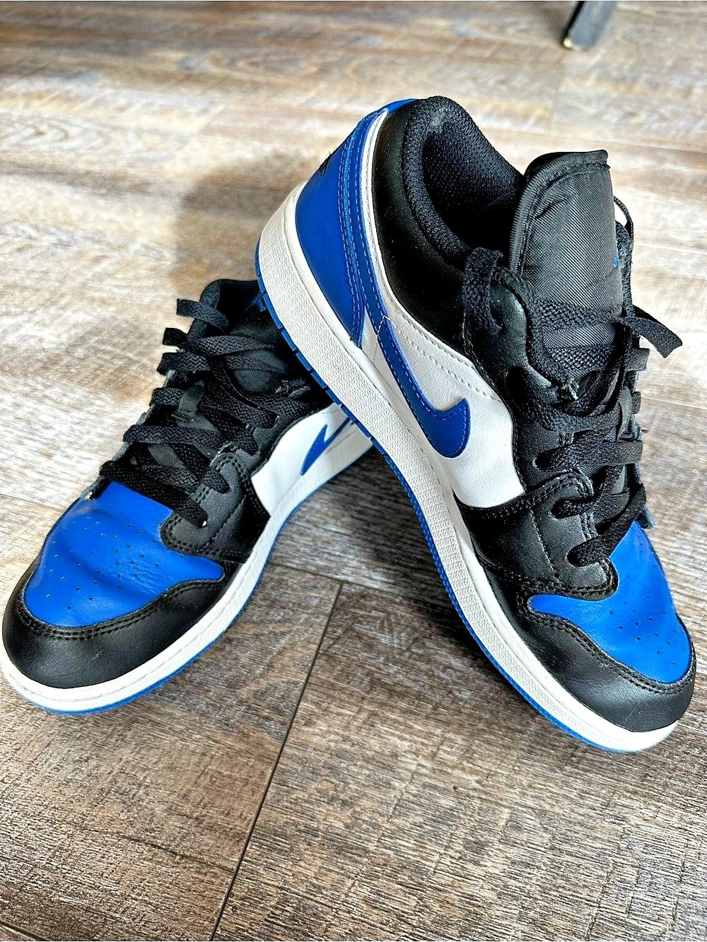 Nike Air Jordan 1 Low Sneakers Blue & Black Girls US 7Y